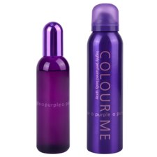 Set of Women’s Perfume and Perfumed Body Spray COLOUR ME Purple